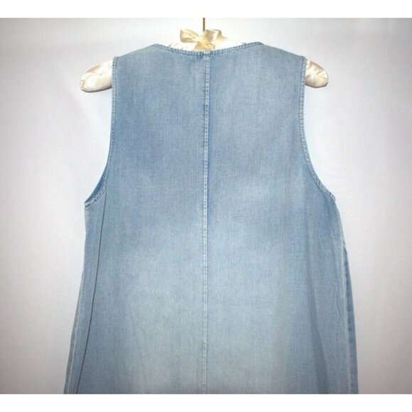 Vintage Chambray Tunic Dress Womens M Athleisure Gorpcore Granola Girl Lagenlook - Picture 6 of 8